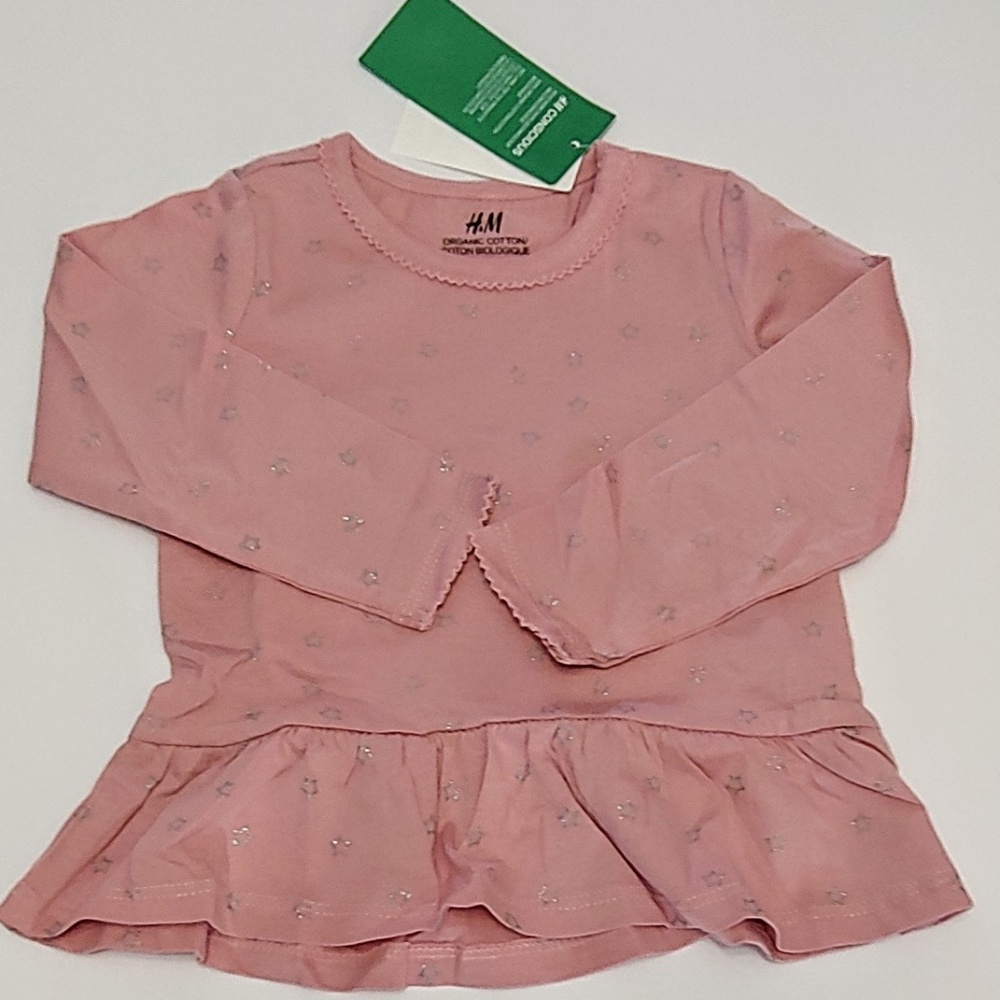 NWT H&M organic cotton peplum top